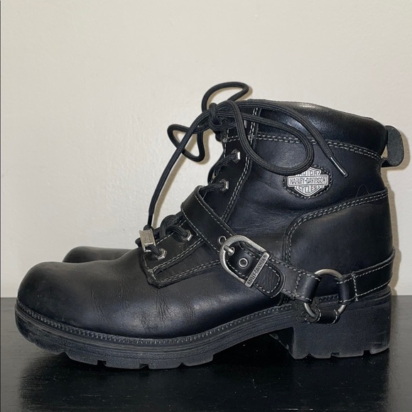 Harley Davidson Women's Tegan Black Leather Boots.Size 10